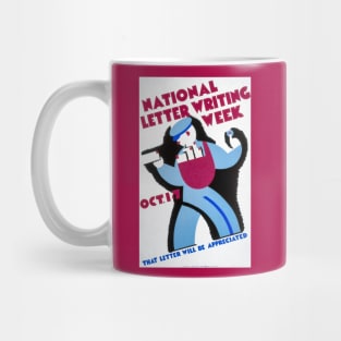 Nicely retouched "National Letter Writing Week" WPA Poster Print Mug